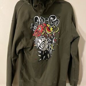 Graphic Olive Green Men's Sweater